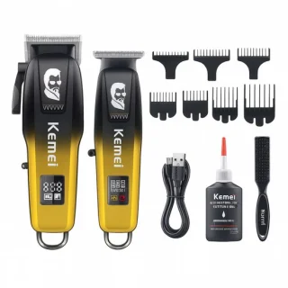 Kemei Professionele Tondeuse- en Trimmerset 2-delig