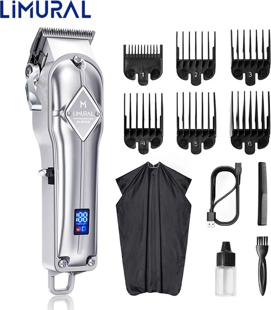 Luvlea Professionele Snoerloze Haar- en Baardtrimmer Zilver
