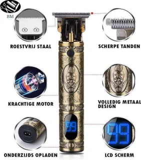 Luxe Groomer Baardtrimmer Draadloos USB Goud