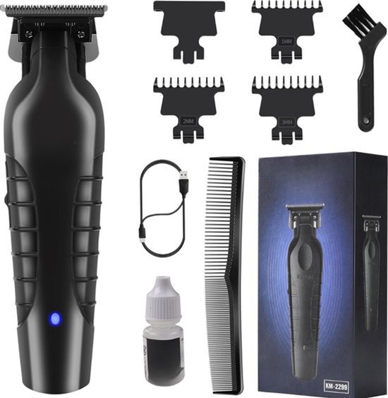 Luxe Zero Gapped T Blade Draadloze Tondeuse Zwart