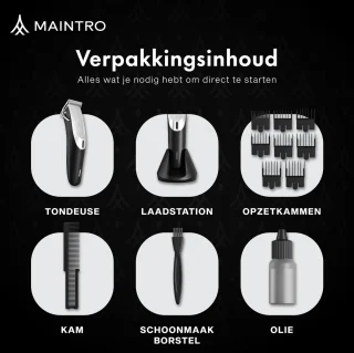 Maintro CL2400 Pro Draadloze Tondeuse Complete Set