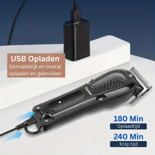 Mannen Tondeuse & Baardtrimmer USB 6 Opzetstukken