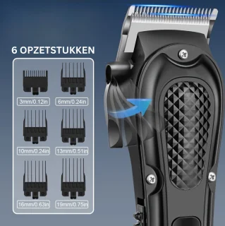 Mannen Tondeuse & Baardtrimmer USB 6 Opzetstukken