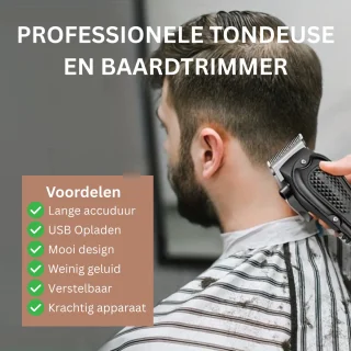 Mannen Tondeuse & Baardtrimmer USB 6 Opzetstukken