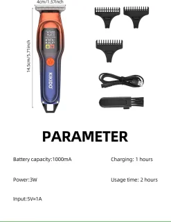 Mini Digitale Trimmer Scheerapparaat - Rood/Blauw