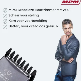 MPM Draadloze Tondeuse Met Keramische Messen