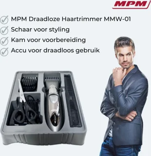 MPM Draadloze Tondeuse Met Keramische Messen