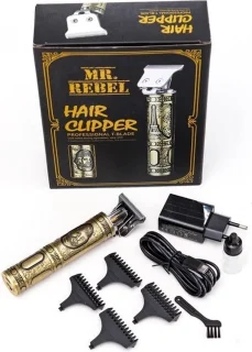 MR.REBEL Professional T-Blade Hair Clipper USB Gold