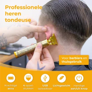 Nuvance Mannen Tondeuse met 4 Opzetstukken USB