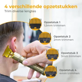 Nuvance Mannen Tondeuse met 4 Opzetstukken USB