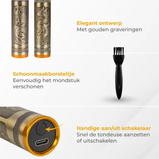 Nuvance Mannen Tondeuse met 4 Opzetstukken USB
