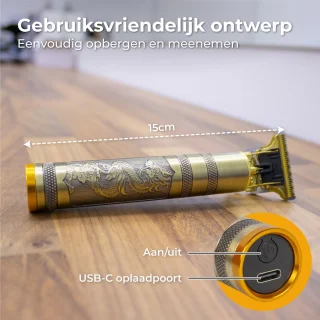 Nuvance Mannen Tondeuse met 4 Opzetstukken USB