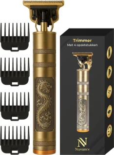 Nuvance Mannen Tondeuse met 4 Opzetstukken USB