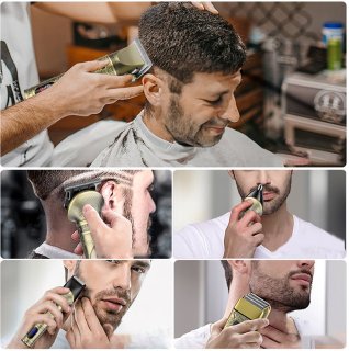 Wat vinden we goed aan de OKWISH Haarstyling Set – Elektrische Tondeuse & Bartschneider, Brons