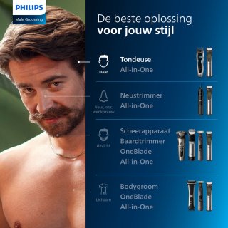 Philips Serie 7000 HC7650/15 Tondeuse Zwart/Grijs