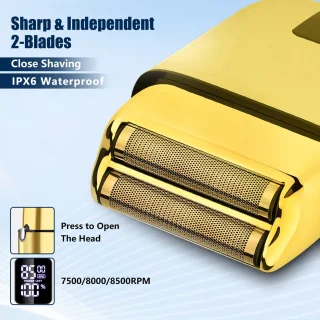 Professionele Draadloze Tondeuse Baardtrimmer Set Goud