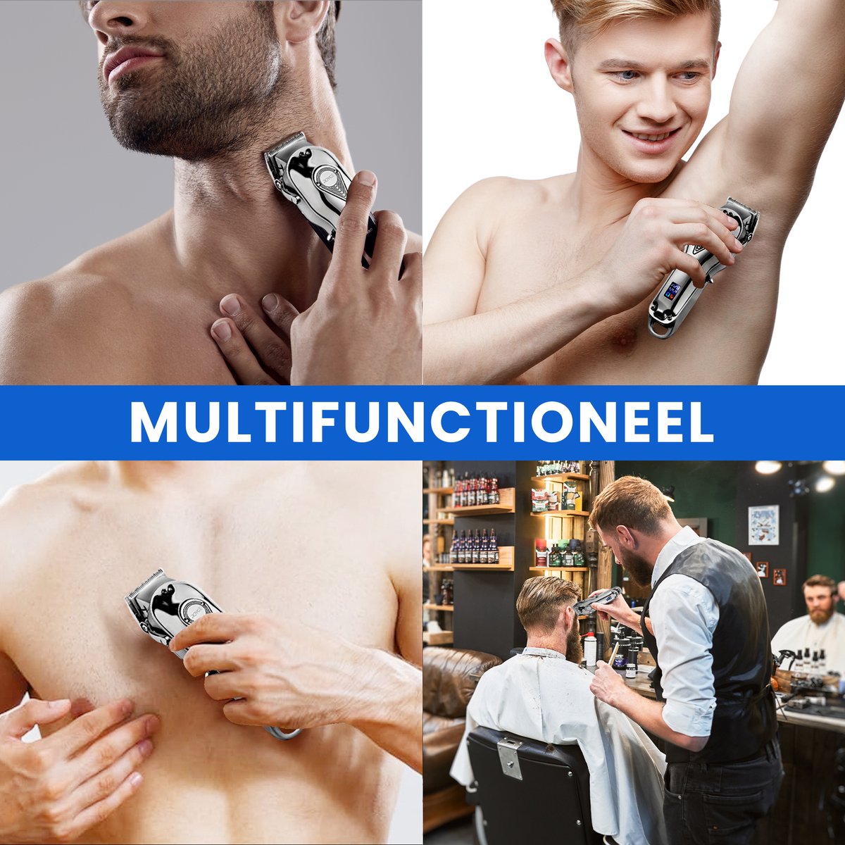 Wat vinden we goed aan de Professionele Draadloze Tondeuse Mannen Zilver Complete Set