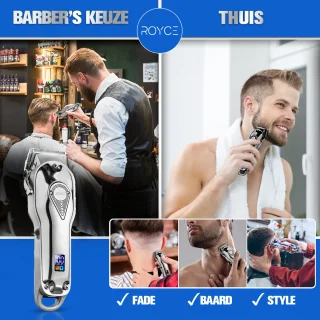 Professionele Draadloze Tondeuse Mannen Zilver Complete Set