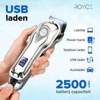 Professionele Draadloze Tondeuse Mannen Zilver Complete Set