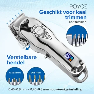 Professionele Draadloze Tondeuse Mannen Zilver Complete Set