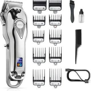 Professionele Draadloze Tondeuse Mannen Zilver Complete Set