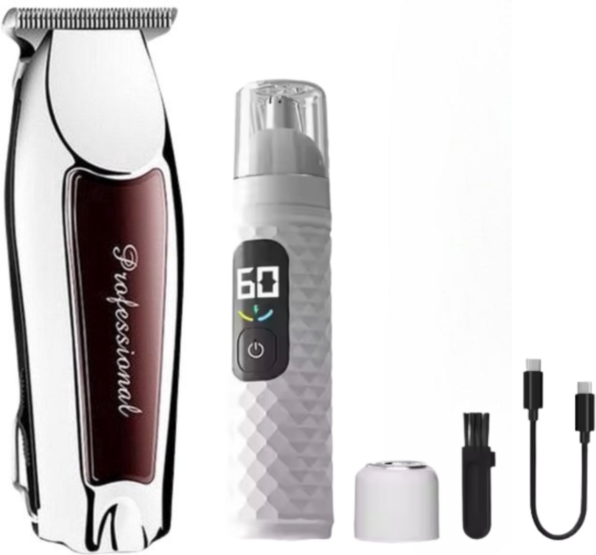 De Professionele Draadloze Tondeuse & Neustrimmer Set voor Mannen in één oogopslag
