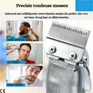 Professionele Draadloze Tondeuse Roestvrij Staal
