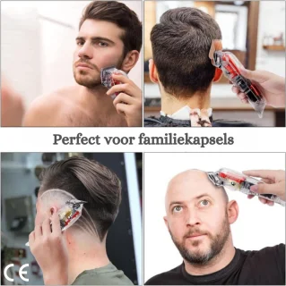 Professionele Draadloze Tondeuse voor Heren - Baardtrimmer en Scheerapparaat Set