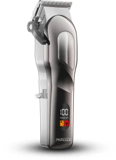 Professionele Tondeuse Grijs met Oplaadstation en 4 Opzetstukken