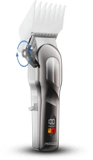 Professionele Tondeuse Grijs met Oplaadstation en 4 Opzetstukken
