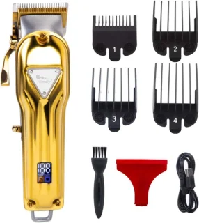 Professionele tondeuse voor heren met LCD-display, 4-in-1 baardtrimmerset, USB-oplaadbaar