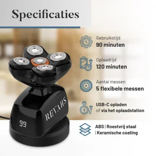 Revahs Skullshaver Scheermachine voor Mannen en Vrouwen