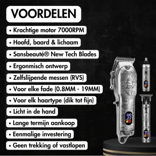 Sansbeauté 4-in-1 Draadloze Tondeuse voor Mannen