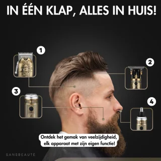 Sansbeauté 4-in-1 Draadloze Tondeuse voor Mannen