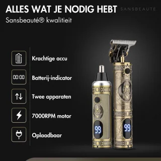Sansbeauté® Buddha Draadloze T-Blade Tondeuse & Neustrimmer