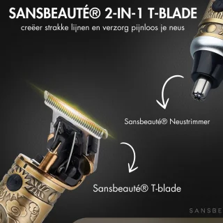 Sansbeauté® Buddha Draadloze T-Blade Tondeuse & Neustrimmer
