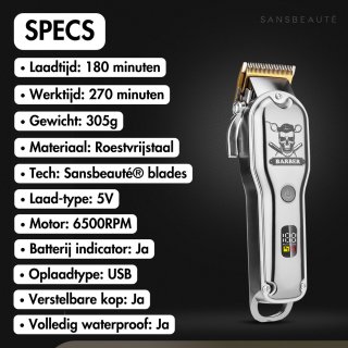 Sansbeauté Draadloze Tondeuse voor Mannen