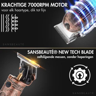 Sansbeauté Professionele 4-in-1 Draadloze Tondeuse voor Mannen
