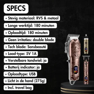 Sansbeauté Professionele 4-in-1 Draadloze Tondeuse voor Mannen