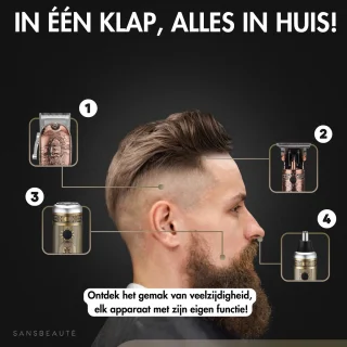 Sansbeauté Professionele 4-in-1 Draadloze Tondeuse voor Mannen