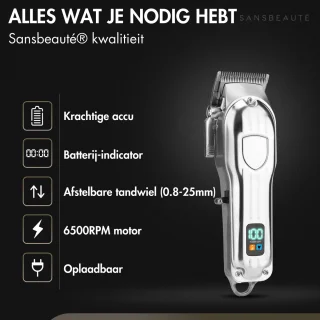 Sansbeauté® Professionele Draadloze Haar- en Baardtondeuse Set