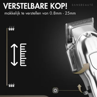 Sansbeauté® Professionele Draadloze Haar- en Baardtondeuse Set
