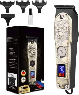 SnelShoppen - Professionele haartrimmer met LCD-scherm, retro elektrische baardschaar