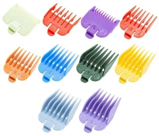 SolidKeus set van 10 gekleurde tondeuse kammen