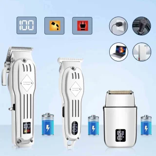 STILVORA Kapseltondeuse Set (Tondeuse & Trimmer)