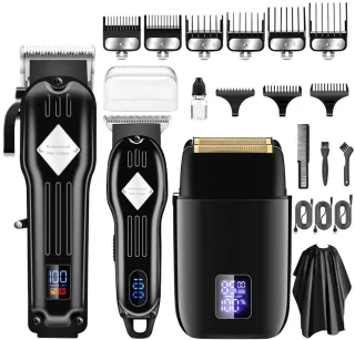 STILVORA Tondeuse Set - Haartondeuse en Trimmer, Zwart