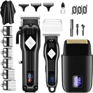 STILVORA Tondeuse Set - Haartondeuse en Trimmer, Zwart