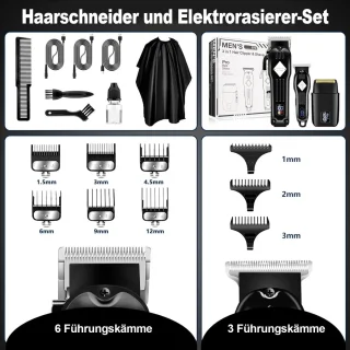 STILVORA Tondeuse Set - Haartondeuse en Trimmer, Zwart