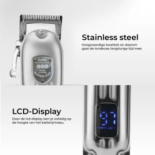 Suttik Draadloze Professionele Tondeuse en Trimmer