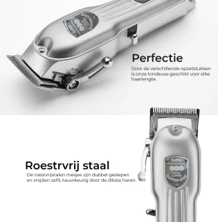 Suttik Draadloze Professionele Tondeuse en Trimmer